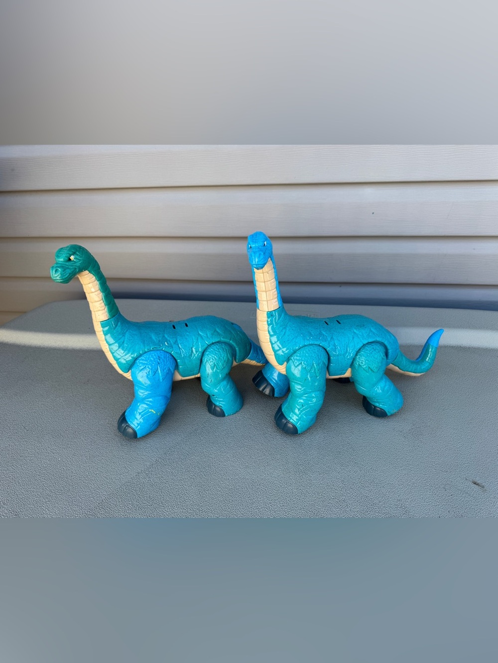 Fisher Price Blue & Green Dinosaur Toy 2010 lot of 2
